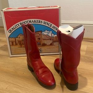 justin brand. red women’s boots size 8